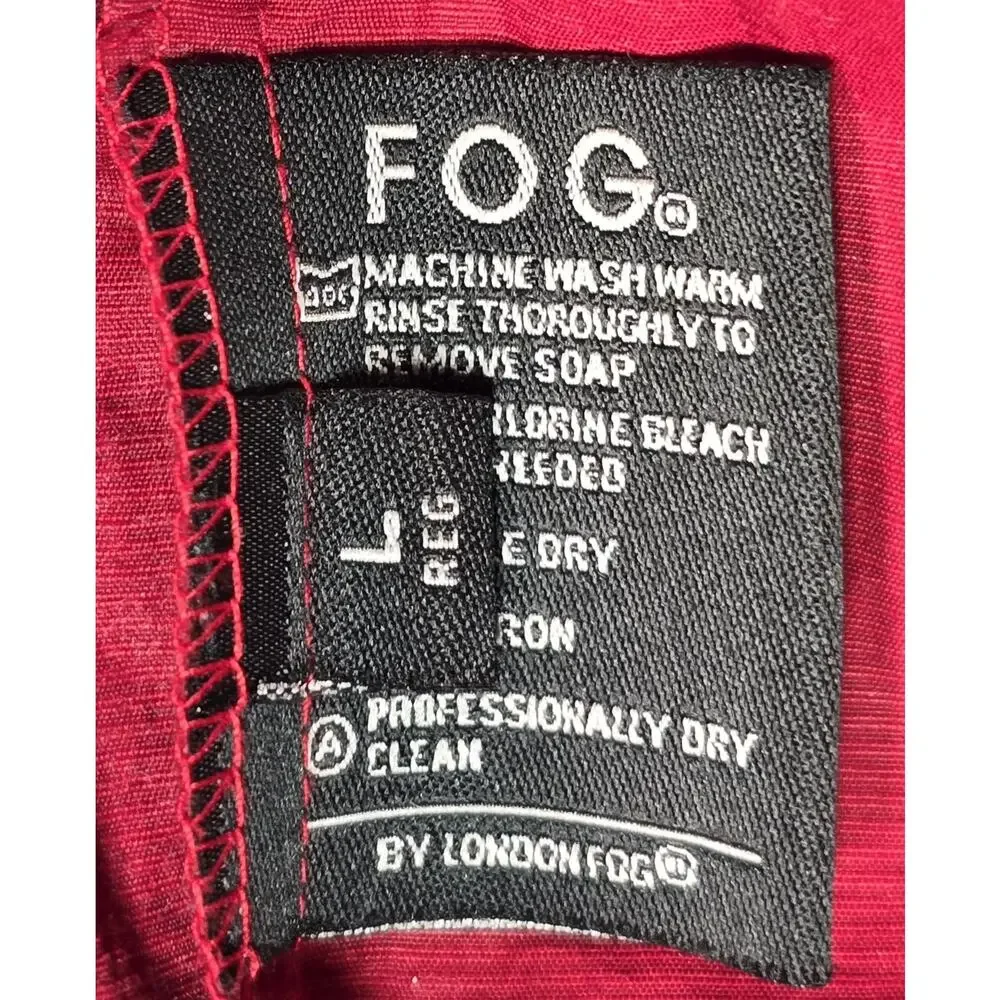 FOG By London Fog Men's Hooded Windbreaker Red Blue Zip Up Jacket Size Large